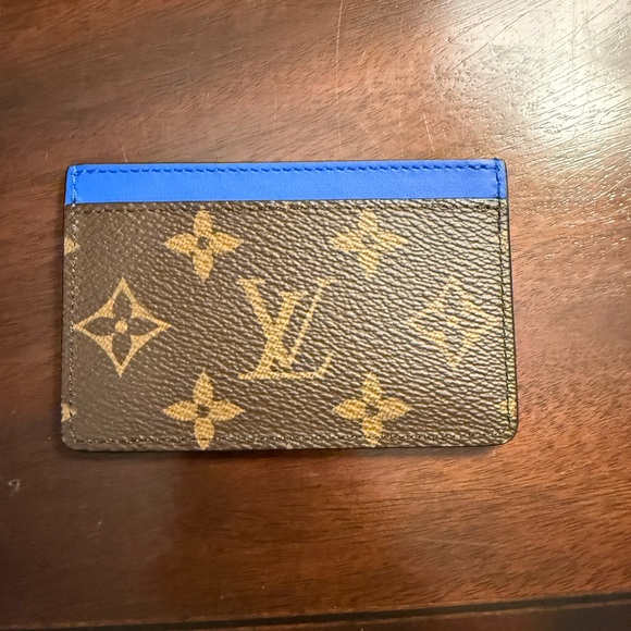 Louis Vuitton Brown and Blue Monogram Card Holder - Picture 1 of 2